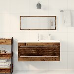 vidaXL Meuble sous lavabo de salle de bain avec lavabo intégré vieux bois