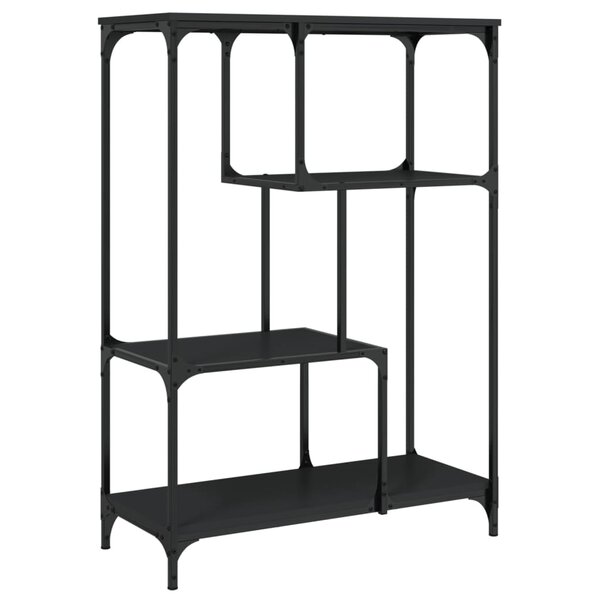 vidaXL Bibliothèque noir 81x36x115 cm bois d'ingénierie et acier