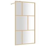 vidaXL Paroi de douche avec verre ESG transparent doré 115x195 cm