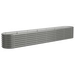 vidaXL Lit surélevé de jardin Acier enduit de poudre 260x40x36 cm gris