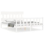 vidaXL Cadre de lit sans matelas blanc 160x200 cm bois de pin massif