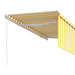 vidaXL Auvent rétractable manuel avec store 3 5x2 5 m Jaune et blanc