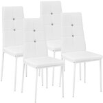 Lot de 4 chaises siège de salon cuisine salle à manger design élégant avec brillant blanc 08_0000563