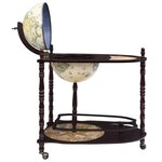 vidaXL Support de vin autoportant globe Bois d'eucalyptus Vert