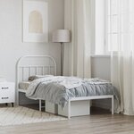 vidaXL Cadre de lit métal sans matelas avec tête de lit blanc 80x200cm