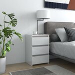 vidaXL Table de chevet Blanc brillant 40x35x62 5 cm Aggloméré