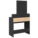 vidaXL Coiffeuse avec LED noir 80x41x144 5 cm