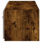 vidaXL Meuble TV mural avec lumières LED chêne fumé 80x35x31 cm