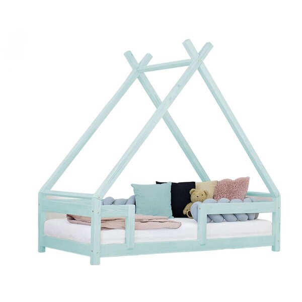 Lit cabane enfant TAHUKA 90 x 190 bleu clair