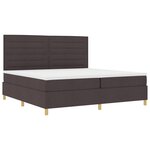 vidaXL Lit à sommier brun foncé 200 x 200 cm Tissu
