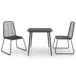 Salon de jardin meuble d'extérieur ensemble de mobilier 3 pièces rotin pvc noir 02_0016063