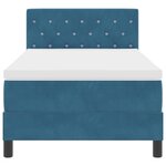 Lit avec Matelas Box Spring vidaXL Bleu Foncé 90x200 cm Velours