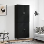 vidaXL Buffet haut Noir 69 5x34x180 cm Bois d'ingénierie