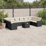 vidaXL Salon de jardin 11 Pièces avec coussins noir résine tressée