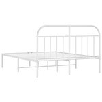 vidaXL Cadre de lit métal sans matelas et tête de lit blanc 183x213 cm
