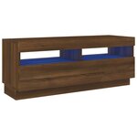 vidaXL Meuble TV avec lumières LED chêne marron 100x35x40 cm