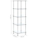 vidaXL Étagère 5 niveaux Transparent 40x40x130 cm Verre trempé