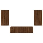 vidaXL Unités murales TV avec LED 4 Pièces chêne marron bois d'ingénierie