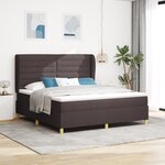 lit box spring vidaXL avec matelas marron foncé 180x200 cm en tissu