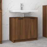 vidaXL Armoire de bain Chêne fumé 64 5x33 5x59 cm Bois d'ingénierie