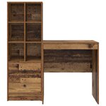 vidaXL Bureau avec rangement Bois ancien Bois d'ingénierie