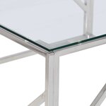 vidaXL Table basse argenté acier inoxydable et verre trempé