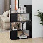 vidaXL Bibliothèque/Séparateur de pièce Noir brillant 80x24x124 5 cm