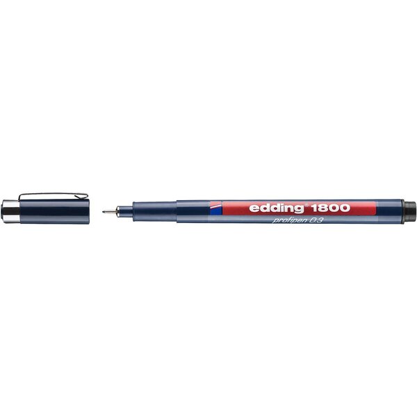 Feutre Fin de Précision 1800 Noir Pointe Fine (0.3) 0 35 mm x 10 EDDING