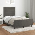 vidaXL Cadre de lit sans matelas gris foncé 120x200 cm velours