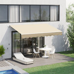Store banne manuel rétractable alu. polyester imperméabilisé haute densité 4 x 2 5 m beige