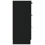 vidaXL Buffet noir 60x30x70 cm bois d'ingénierie
