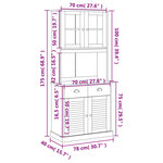 vidaXL Buffet haut VIGO 78x40x175 cm bois massif de pin