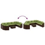 vidaXL Salon de jardin 10 Pièces avec coussins marron résine tressée