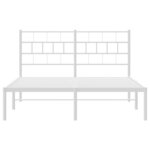 vidaXL Cadre de lit métal sans matelas et tête de lit blanc 135x190 cm