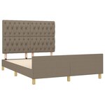 vidaXL Cadre de lit avec tête de lit Taupe 140x200 cm Tissu