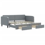 vidaXL Lit de jour avec gigogne et tiroirs sans matelas 90x200 cm