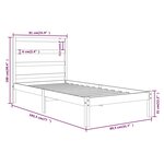 vidaXL Cadre de lit sans matelas noir 75x190 cm bois massif