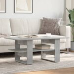 vidaXL Table basse gris béton 102x55x42 cm bois d'ingénierie
