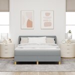 Lit à Ressorts VidaXL avec Matelas Gris Clair 140x200 cm en Tissu