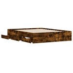 vidaXL Cadre de lit avec tiroirs sans matelas chêne fumé 140x190 cm