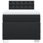 vidaXL Sommier à lattes de lit avec matelas Noir 100x200 cm Similicuir