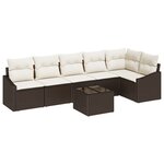 vidaXL Ensemble de Canapé de Jardin 6 Pièces avec Coussins Gris Poly Rotin