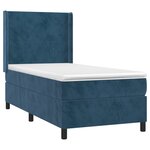 vidaXL Sommier à lattes de lit matelas et LED Bleu foncé 100x200 cm