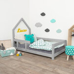 Lit cabane enfant POPPI 80 x 160 gris 2