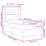 Lit à sommier tapissier vidaXL avec matelas Noir 80x200 cm en tissu