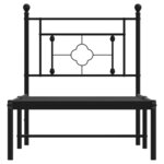 vidaXL Cadre de lit métal avec tête de lit noir 80x200 cm