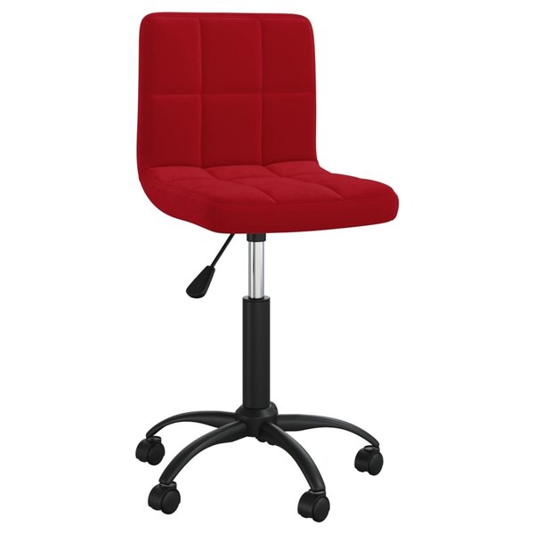 vidaXL Chaise pivotante de bureau Rouge bordeaux Velours