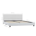 vidaXL Cadre de lit Blanc Similicuir 140 x 200 cm