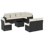 vidaXL Salon de jardin 9 Pièces avec coussins noir résine tressée
