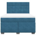 vidaXL Sommier à lattes de lit et matelas bleu 140x190 cm velours